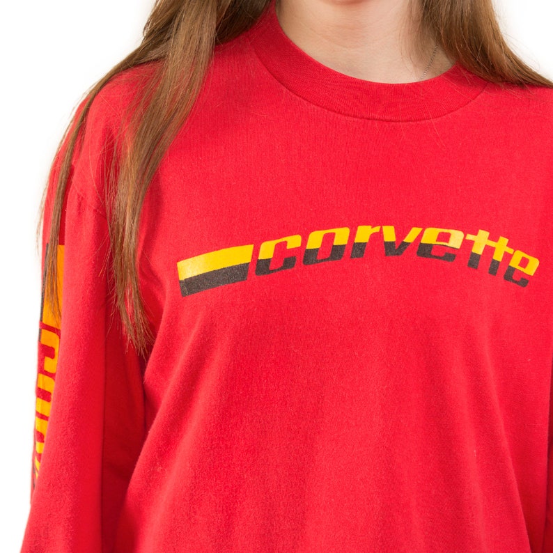 Vintage Corvette Racing Shirt 90s 80s Car Long Sleeved Crew Etsy