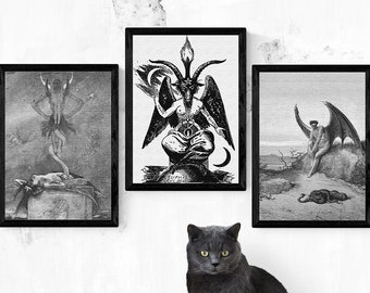 Satanic Art Instant JPG & PDF Printable Download | Lucifer Occult Artwork Digital Prints Downloads | Baphomet Downloadable Image