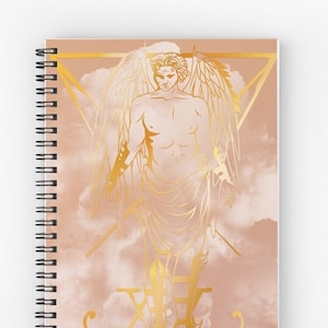 Pastel Goth Lucifer Pink 6x8 inch Black Spiral Notebook | Satanic Altar Blank Writing & Drawing Ritual Journal | Gothic Hail Satan Note Pad