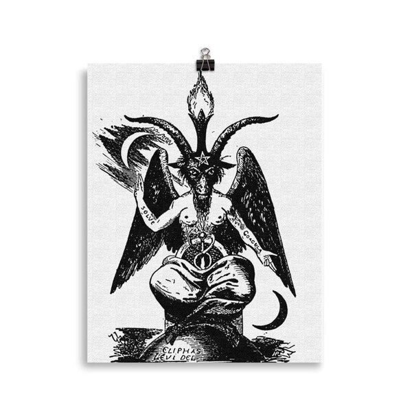 Satanic Ritual Wall Art Poster Print | Goth Lucifer Posters Occult Decor | Gothic Baphomet Home Decoration | Matte Satan Hanging Room Prints