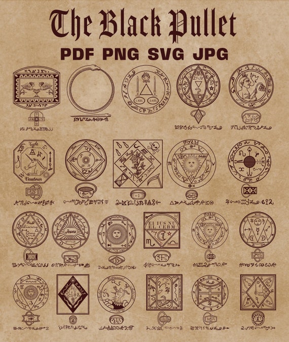 The Black Pullet - Hen with the Golden Eggs Sigil SVG PDF PNG jpg Download Bundle