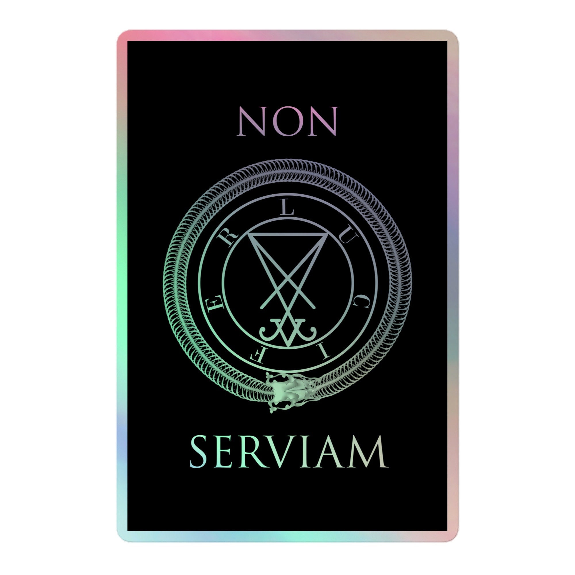Holographic Satanic Lucifer Sigil Sticker | Black Satan Symbol Stickers ...