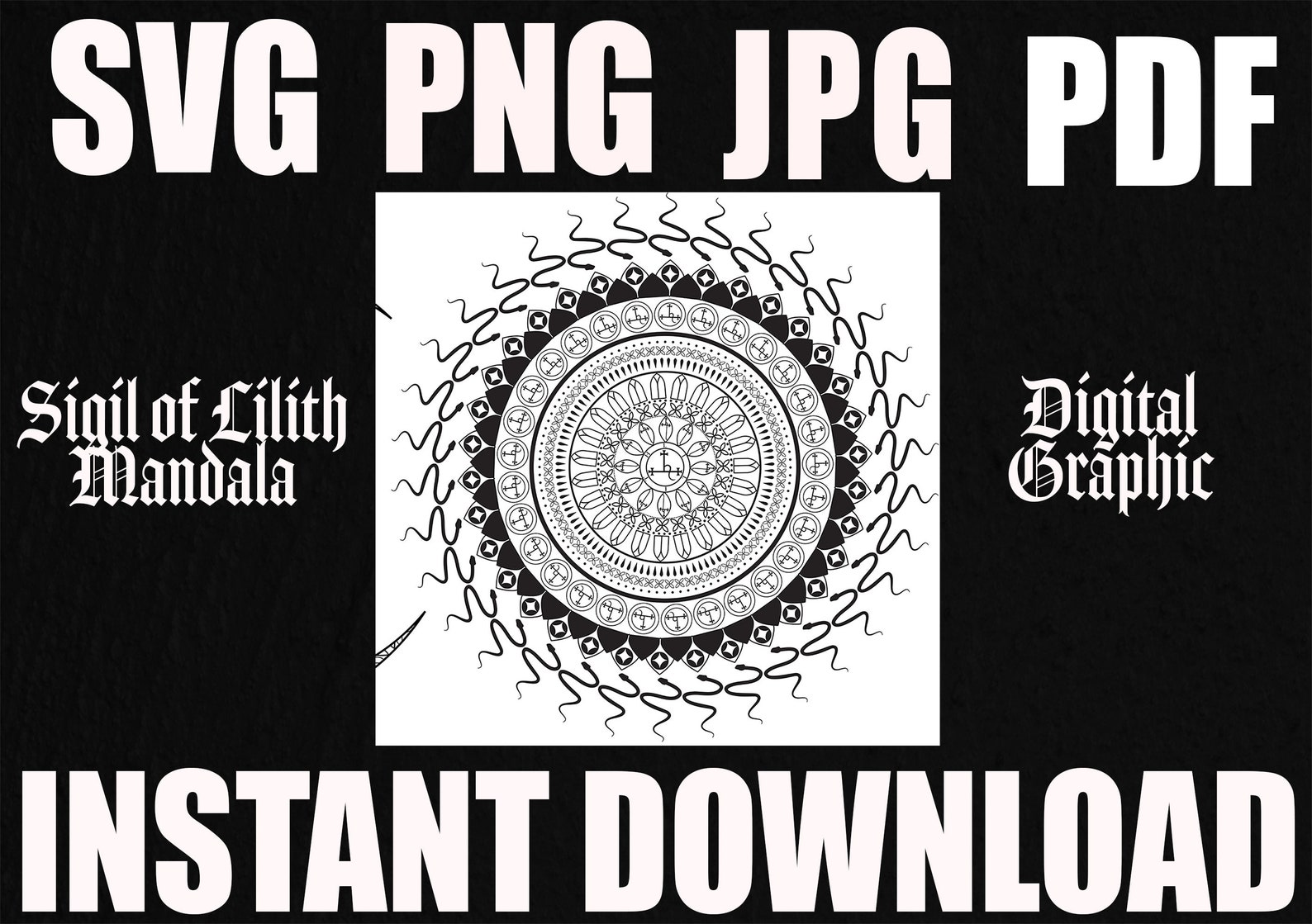 Sigil of Lilith SVG PNG PDF Jpg Satanic Seal Instant Download - Etsy