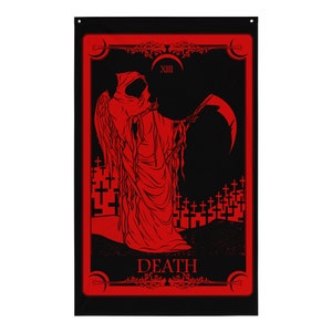 Satanic Lucifer Tarot Card Red &amp; Black Wall Tapestry 53' - Etsy