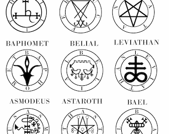 Satanic Ars Goetia Sigils Occult Demon SVG PDF PNG jpg Bundle Digital Download