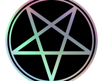 Pegatina holográfica de pentagrama satánico / Pegatinas de satán con símbolo de bruja gótica / Adhesivo de vinilo grande de bruja gótica ocultista / Vinilos de brujería