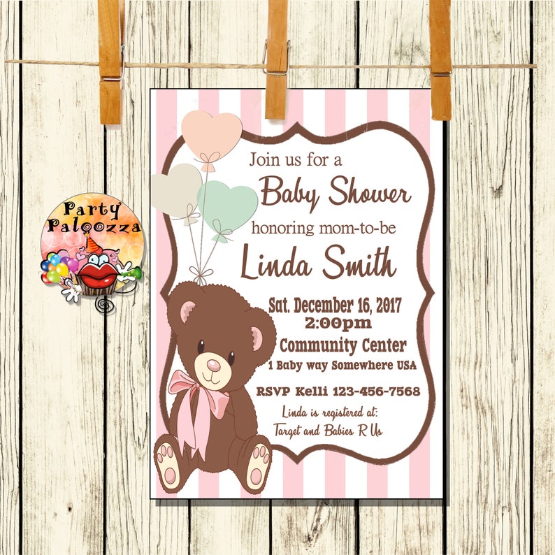 Printable Baby Bear baby shower water bottle label