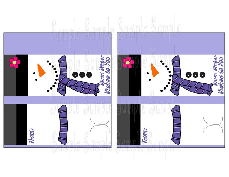 Printable Snowman Candy Bar Wrapper Etsy