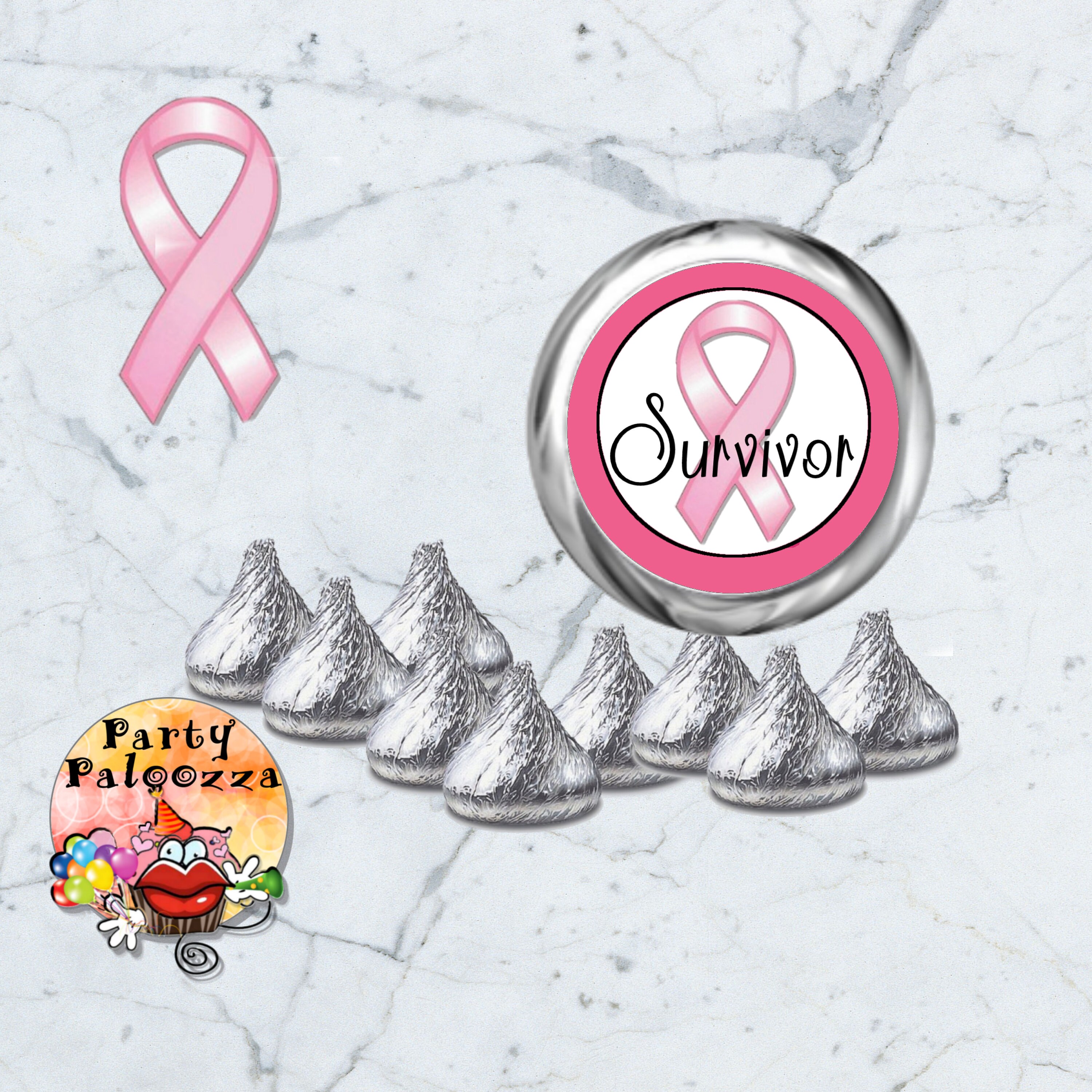 Printable Breast Cancer Kiss Sticker Etsy
