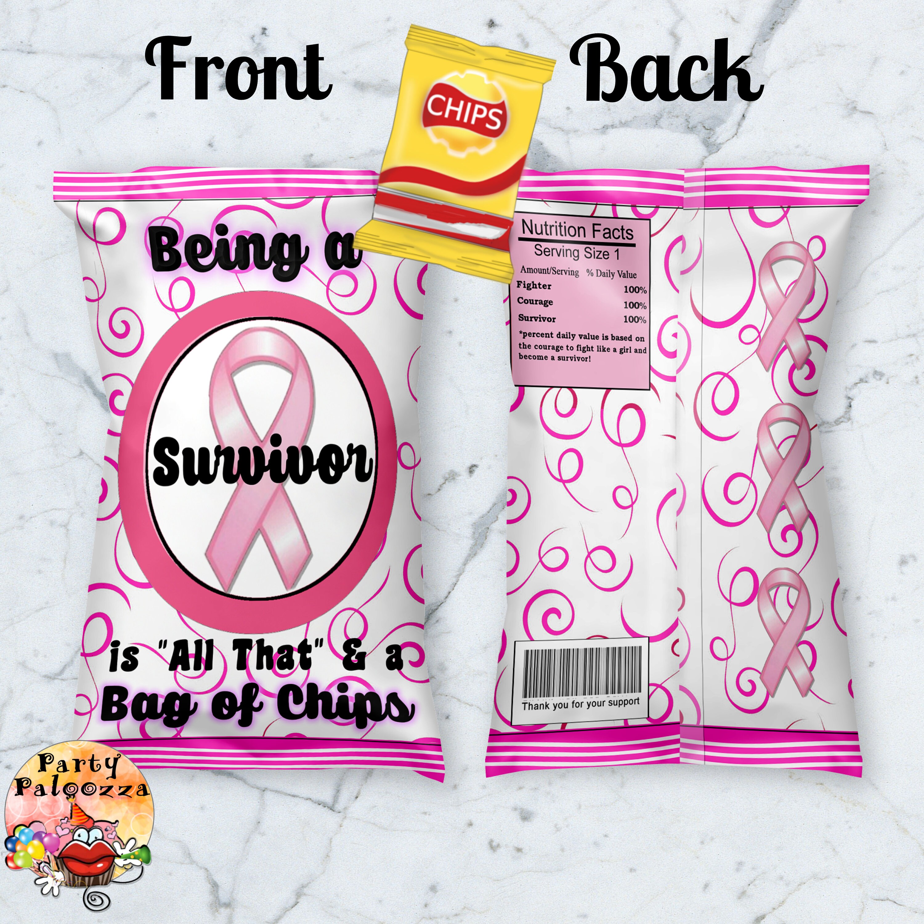 Printable Breast Cancer Chip Bag Wrapper Etsy