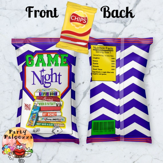 Printable Game Night Chip Bag Etsy