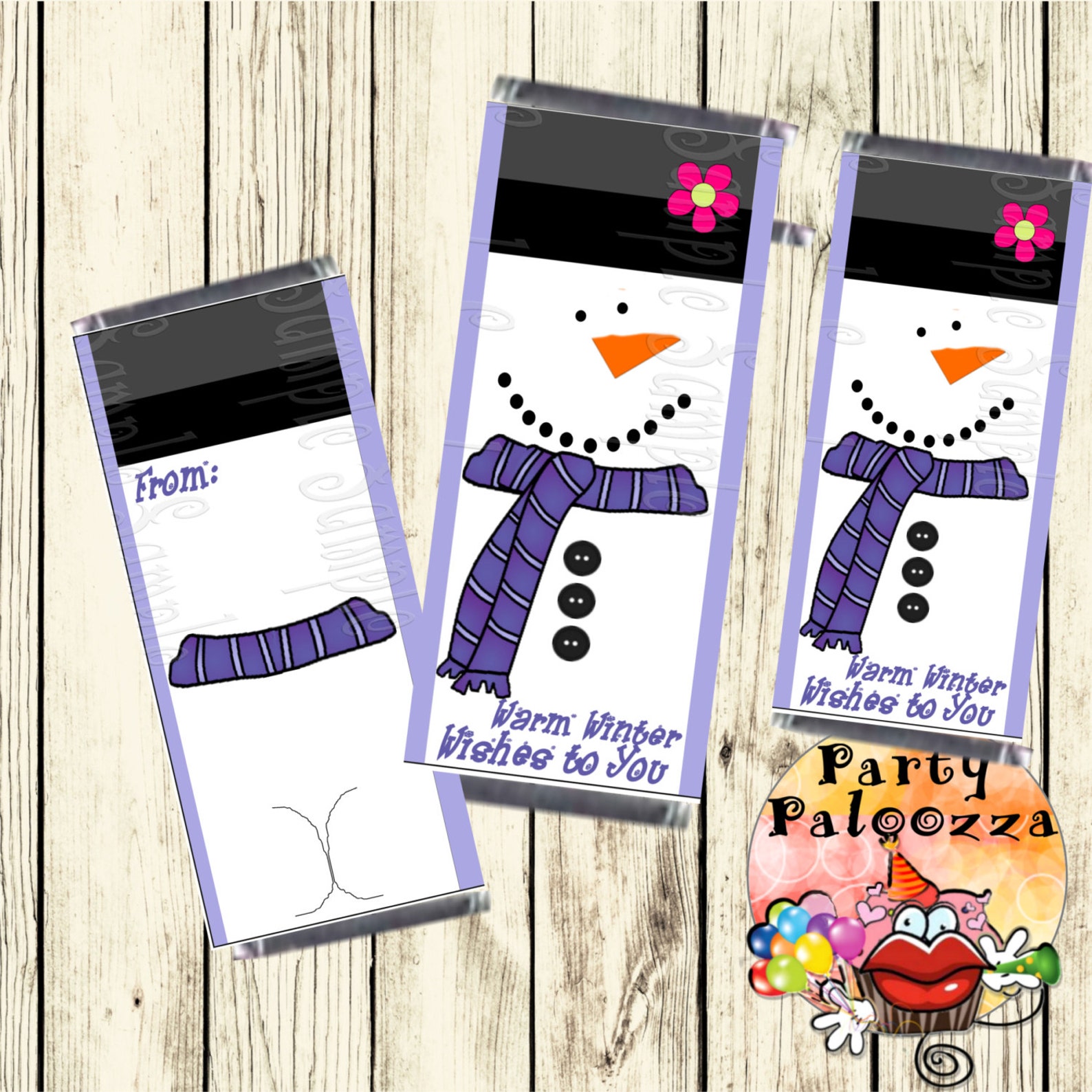 Printable Snowman Candy Bar Wrapper Etsy
