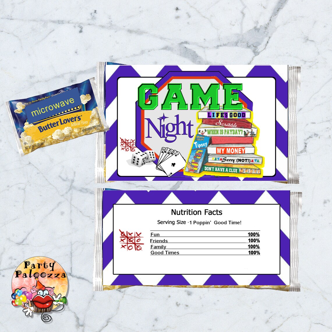Printable Game Night Chip Bag Etsy