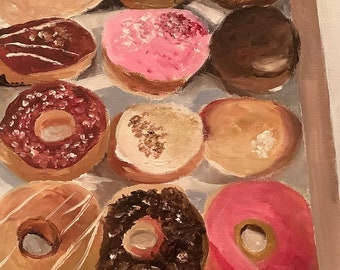 Donuts, oil on canvas.