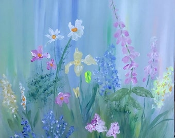 Summer Flowers, oil on canvas, ready to hang