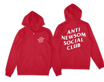 Anti Newsom Social Club Red Unisex Zip Hoodie