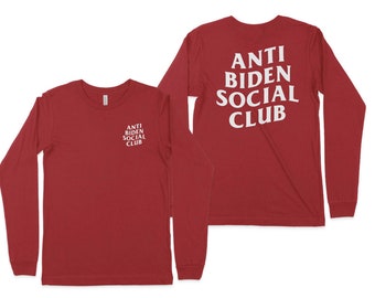 Anti Biden Social Club Red Unisex Long Sleeve