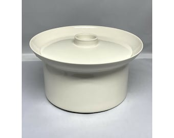 White Covered Casserole, Primaries For Iroquois, Designed By Michael Lax - Rare