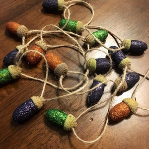 Fall Halloween Glittered Acorn Garland