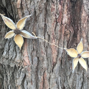 Natural Milkweed and Sweetgum Flower Garland