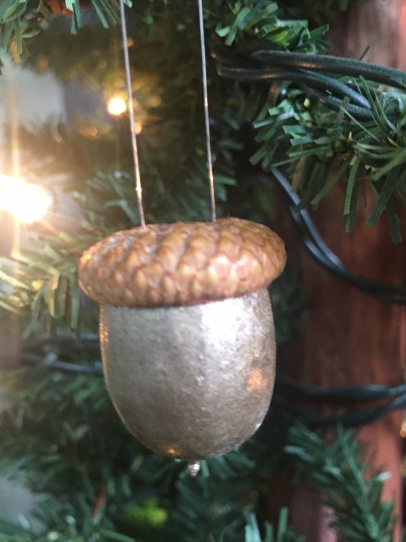 Metallic Painted Acorn Ornaments Etsy