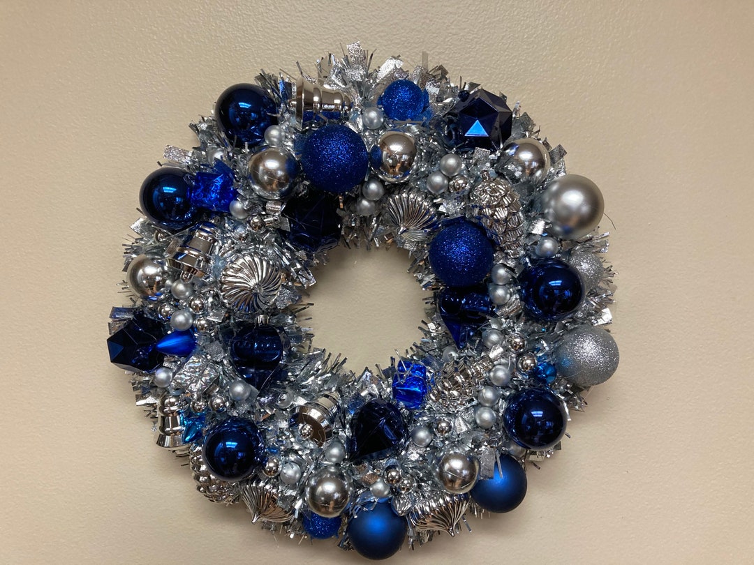 17 Blue and Silver Holiday Wreath Etsy
