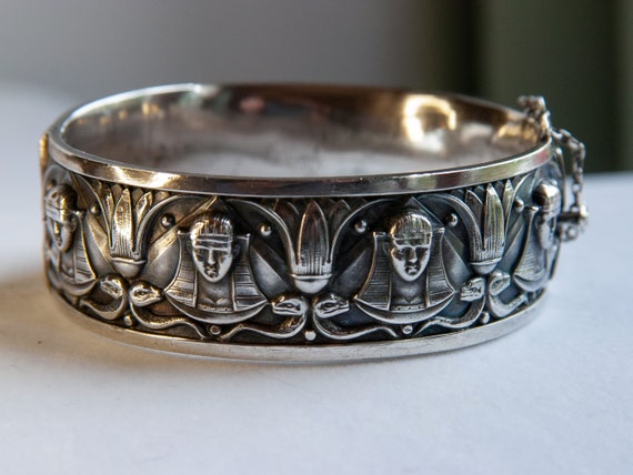 RARE VINTAGE Egyptian Revival TOPAZIO Sphinx Sterling Silver