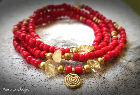 gold african waist beads 30