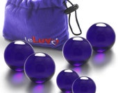 LeLuv Glass Ben-Wa Balls Classic Kegel Exercisers Small, Medium Large Pairs with Premium Padded Pouch