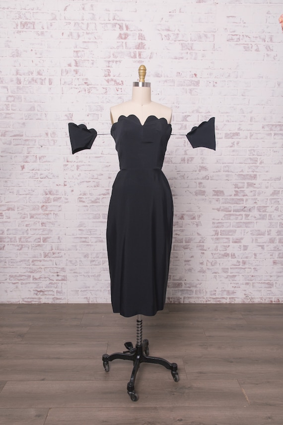 1940s Cocktail Dress with Detached Sleeves XS 24"… - image 2
