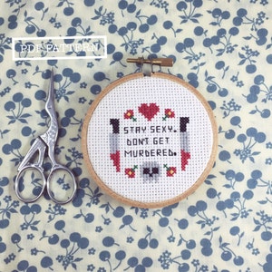 PDF PATTERN - My Favorite Murder &quot;Stay Sexy Don&#39;t Get Murdered&quot; Cross Stitch - Instant Download