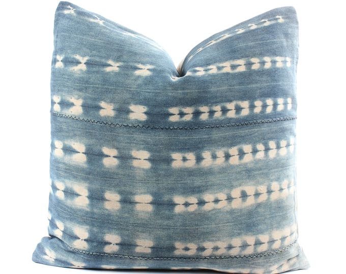 African Indigo Mudcloth Pillow Cover Boho Pillow Vintage Etsy