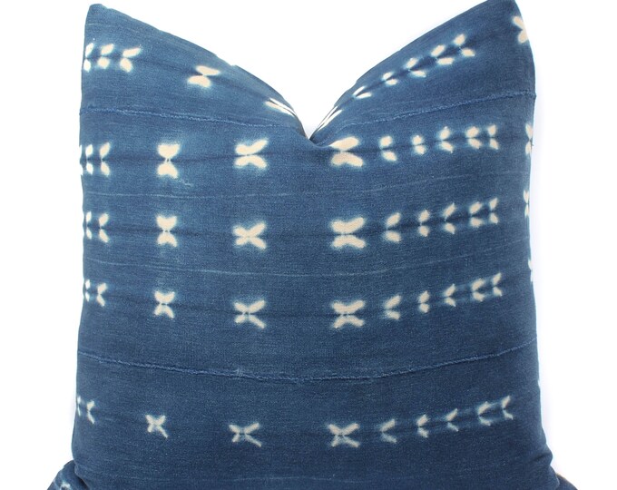 African Indigo Mudcloth Pillow Cover Boho Pillow Vintage Etsy
