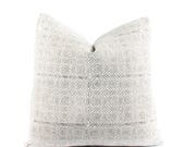 Floral Block Print Pillow Cover, Boho Pillow, Black, Gray, Off White, SKU04206