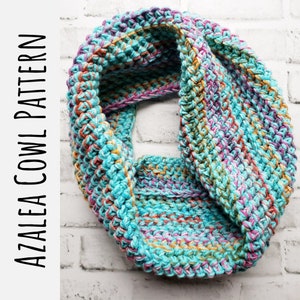 Azalea cowl crochet pattern, digital download, crochet scarf