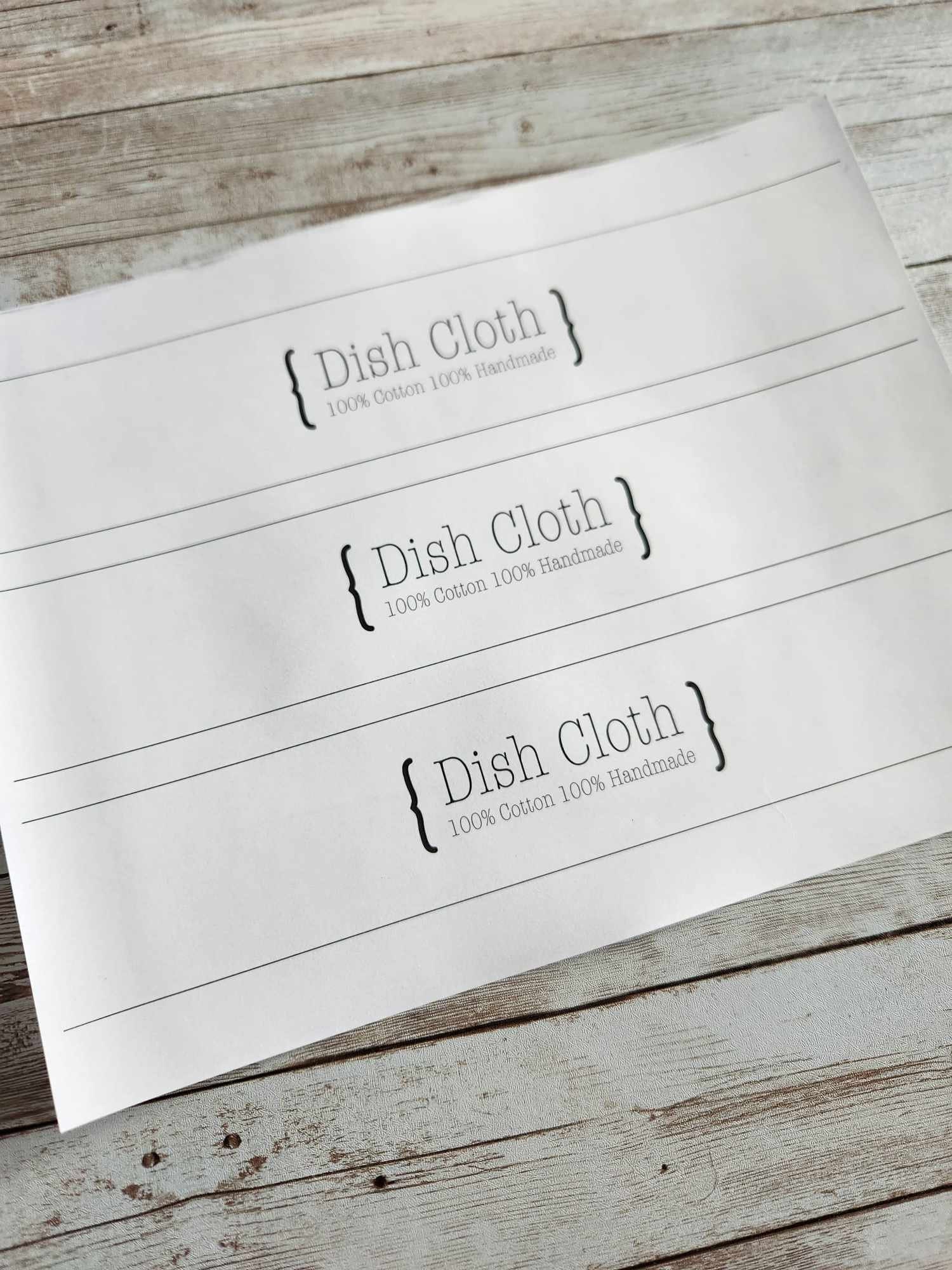 Dish Rag Label Printable Dishcloth Wrap Label, PDF - Etsy