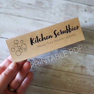 Topper de tarjeta imprimible para bolsas de celofán de 6x9. Sello de bolsa. Etiqueta de fregado de cocina.