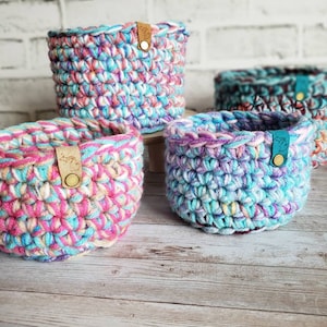 Scrappy Yarn Basket, Crochet Pattern Only. 3 sizes included image 10