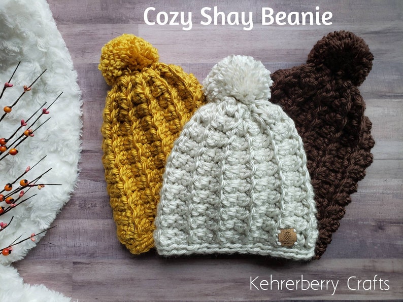 COSY SHAY BEANIE, gehaakte muts, winterhoed, herfsthoed, gezellige muts, alleen patroon, handgemaakt, uitrusting voor het koude seizoen, kindermaat, tweenmaat, volwassen maat. afbeelding 4