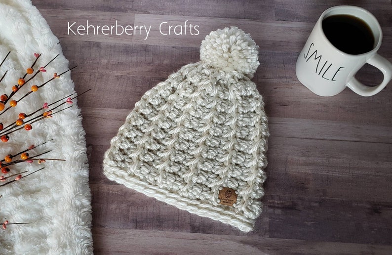 COSY SHAY BEANIE, gehaakte muts, winterhoed, herfsthoed, gezellige muts, alleen patroon, handgemaakt, uitrusting voor het koude seizoen, kindermaat, tweenmaat, volwassen maat. afbeelding 5