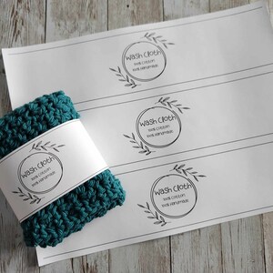 Printable Washcloth Wrap Label, PDF - Etsy