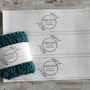 Printable Washcloth Wrap Label, PDF - Etsy