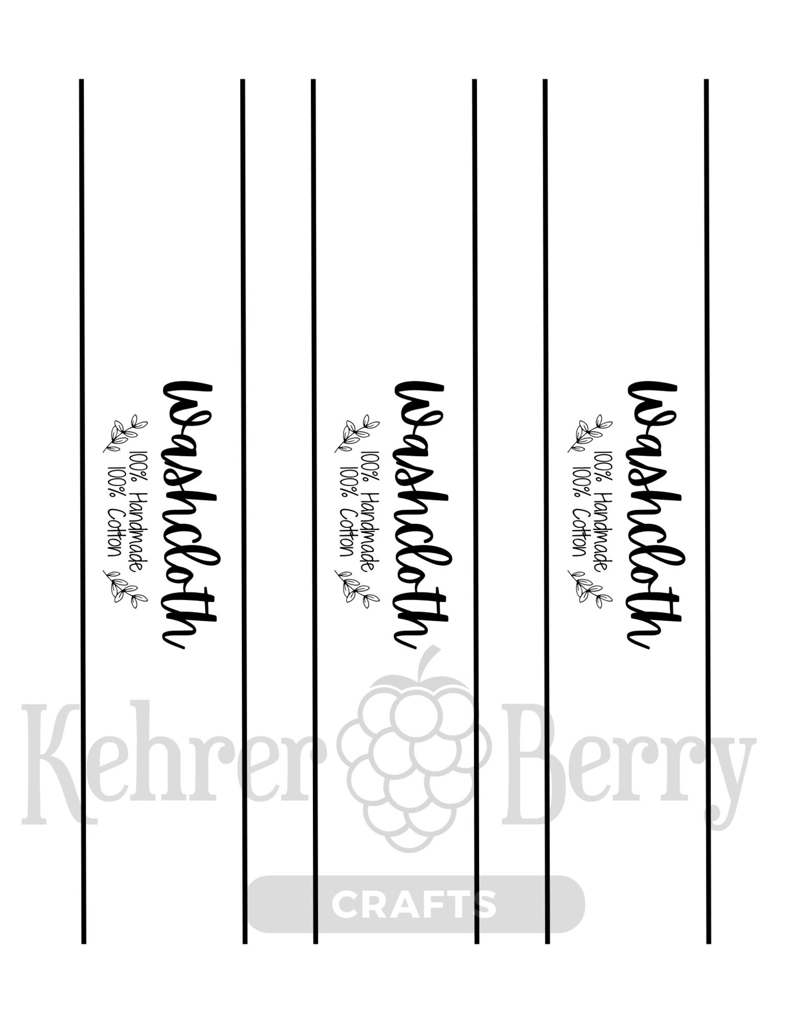 Printable Washcloth Wrap Label PDF - Etsy