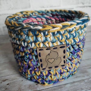 Scrappy Yarn Basket, Crochet Pattern Only. 3 sizes included image 6