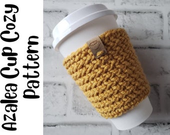 Crochet cup cozy pattern. Azalea cup cozy pattern. Pattern only.