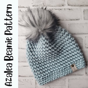 Azalea beanie crochet pattern. Pattern only, digital download.  Beginner friendly hat pattern.