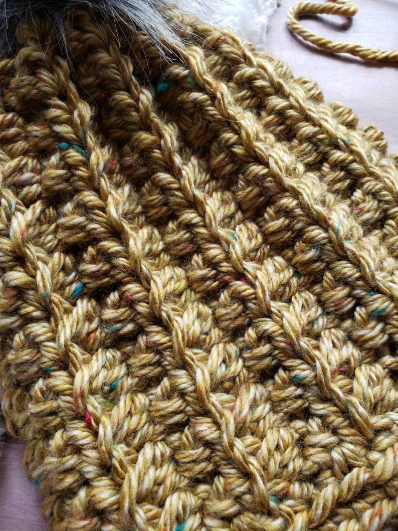 COSY SHAY BEANIE, gehaakte muts, winterhoed, herfsthoed, gezellige muts, alleen patroon, handgemaakt, uitrusting voor het koude seizoen, kindermaat, tweenmaat, volwassen maat. afbeelding 3