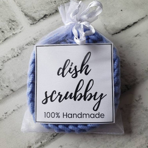 Dish scrubby tags. Pdf tags for dish scrubbies. Print yourself tags.