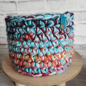 Scrappy Yarn Basket, Crochet Pattern Only. 3 sizes included image 9