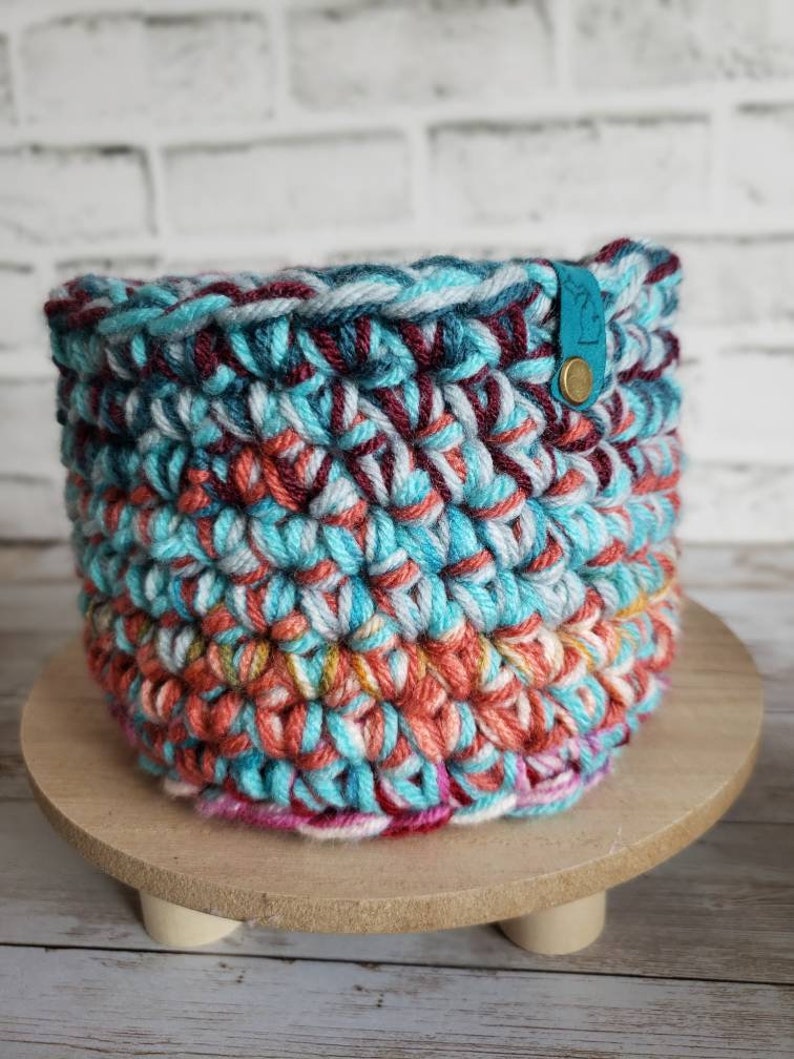 Scrappy Yarn Basket, Crochet Pattern Only. 3 sizes included image 9